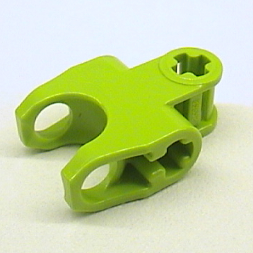 Lego Technic Axle Connector 2 x 3 with Ball Socket [Closed Sides, Squared Ends, Open Lower Axle Holes] / Lime