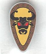 Minifigure, Shield Oval with Bull Head Black on Yellow Pattern (Sticker) - Set 10176