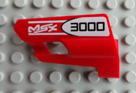 Lego Technic, Panel Fairing #24 Small Short, Small Hole, Side B with 'MSX 3000' Pattern (Sticker) - Set 8682