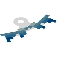 Neckwear Wings, Pixelated Blue and Medium Azure Squares Print / Trans-Clear