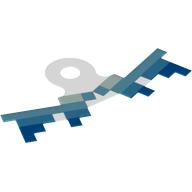 Lego Neckwear Wings, Pixelated Blue and Medium Azure Squares Print / Trans-Clear