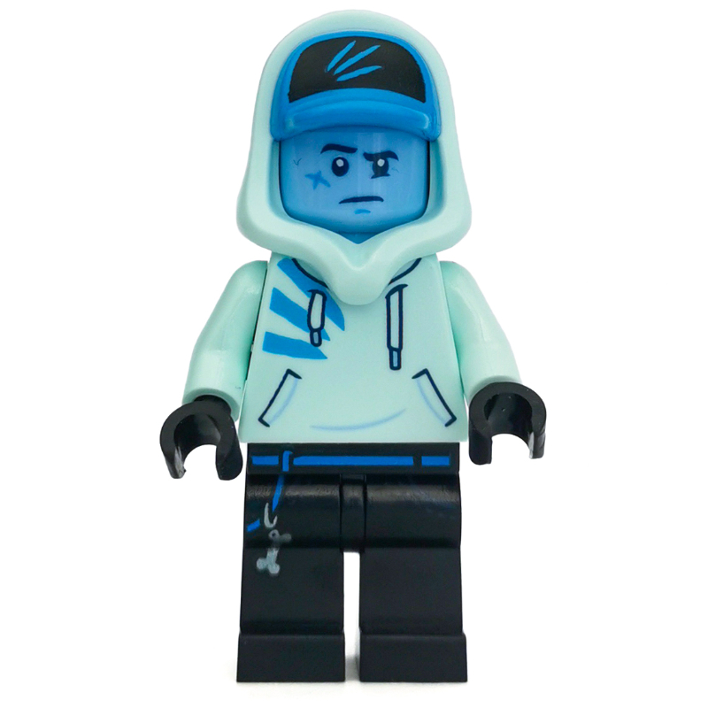 Lego Jack Davids, Light Aqua Hoodie with Hood and Dark Azure Cap