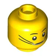 Minifig Head Jayden, Braces, Open Eyes/Closed Eyes Sleeping Print / Yellow