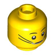 Lego Minifig Head Jayden, Braces, Open Eyes/Closed Eyes Sleeping print / Yellow