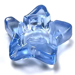 Clikits Icon, Star 2 x 2 Small, with Hole / Trans-Light Royal Blue