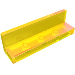 Panel 1 x 4 x 1 with Rounded Corners [Thick Wall] / Trans-Yellow