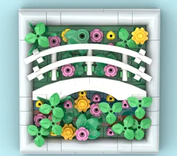 Mini Monet Bridge Over A Pond of Water Lillies