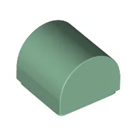 Brick Curved 1 x 1 x 2/3 Double Curved Top, No Studs / Sand Green
