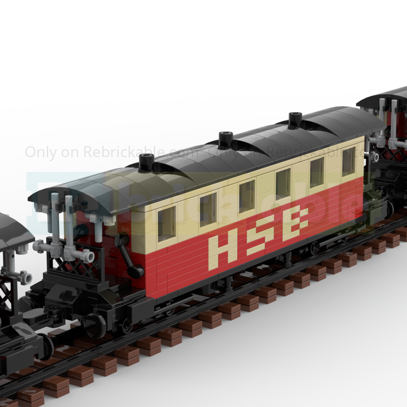 Lego Narrrow Gauge 6W German Train HSB 6 Fenster Personenwagon Harzer Schmalspurbahn