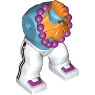 Lego Body Giant, White Pants, Magenta Beads, Orange Beard print / Medium Azure