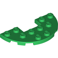 Lego Plate Round Half 3 x 6 with 1 x 2 Cutout / Green