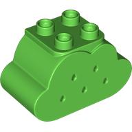 Lego Duplo Brick 2 x 4 x 2 Cloud with Holes / Bright Green