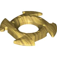 Ring 4 x 4 with 2 x 2 Opening and 4 Arrow Ends (Ninjago Spinner Crown) / Pearl Gold