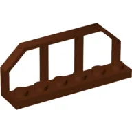 Plate Special 1 x 6 with Train Wagon End Fence / Reddish Brown