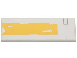 Tile 2 x 6 with Yellow Worn Stripe Pattern (Sticker) - Set 75301