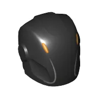 Helmet with Armor Plates and Ear Protectors with Faceless Mask and Orange Details (Rinzler) / Black