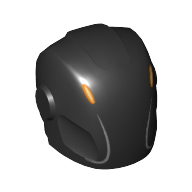 Lego Helmet with Armor Plates and Ear Protectors with Faceless Mask and Orange Details (Rinzler) / Black