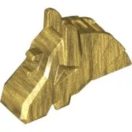 Animal / Creature Accessory, Horse Battle Helmet [Angular, Front Clip] / Pearl Gold