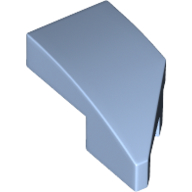 Lego Brick Wedged, Curved 2 x 1 with Stud Notch Left / Bright Light Blue