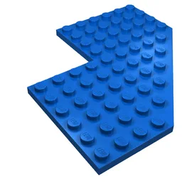 Wedge Plate 10 x 10 with 4x4 Cutout and Cut Corner / Blue