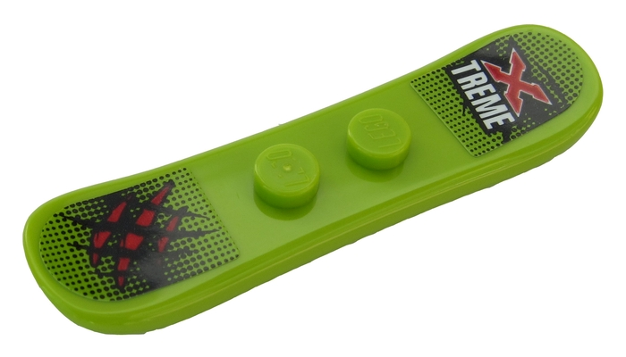 Lego Minifigure, Utensil Snowboard Small with 'X TREME' and Red and Black Scratches Pattern (Stickers) - Set 60203