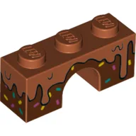 Brick Arch 1 x 3 with Melted/Molten Chocolate, Sprinkles Print