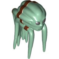 Lego Minifig Head Special, Nautolan, Black Eyes and Mouth, Brown Tentacle Bands Print (Kit Fisto) / Sand Green