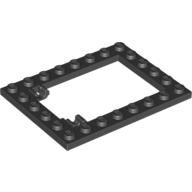 Lego Plate Special 6 x 8 Trap Door Frame Horizontal [Long Pin Holders] / Black