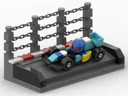 F1 Collectible Race Cars Diorama Base - Benetton Colour Scheme