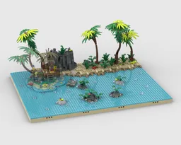 Pirates Diorama - Display for set 40566-1 - Ray the Castaway
