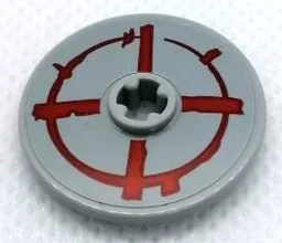 Technic, Disk 3 x 3 with Red Circle and Cross Pattern (Sticker) - Set 75977