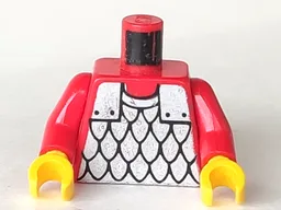 Torso Castle Silver Scale Mail Armor Pattern / Red Arms / Yellow Hands