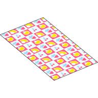 Lego Duplo Blanket 50 x 90 with Pink / Medium Blue / Yellow Decorations print / White