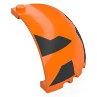 Panel 5 x 5 x 3 1/3 Corner, Curved Top with Black Shapes Print / Orange