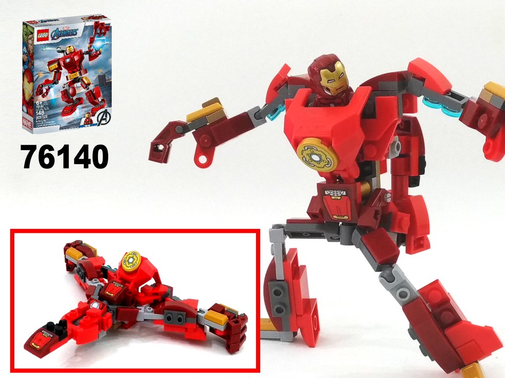 Lego Transformer Jet Mech from LEGO Marvel set 76140: Iron man Mech armor