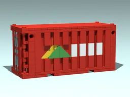 Shipping Container - 20 ft - 16 stud - red - HYUNDAI