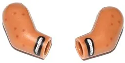 Arm, (Matching Left and Right) Pair with White Stripe Icing and Dark Orange Dots Pattern / Medium Nougat