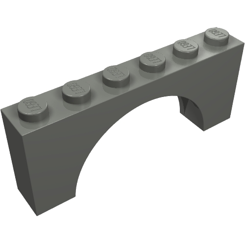 Lego Brick Arch 1 x 6 x 2 - Thick Top with Reinforced Underside / Dark Bluish Gray