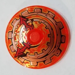 Dish 4 x 4 Inverted [Radar] with Clock Face with Copper and Gold Spiral Gear and Red Hands Print