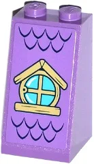 Slope 75 2 x 2 x 3 - Solid Studs with Roof Tiles and Wood Frame Circular Skylight Window Pattern (Sticker) - Set 41077