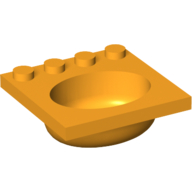Lego Sink 4 x 4 with Elliptical Basin / Bright Light Orange