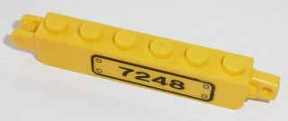 Lego Hinge Brick 1 x 6 Locking with Black '7248' on Transparent Background Pattern Model Right Side (Sticker) - Set 7248