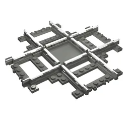 Vehicle Track, Train, 9V Crossing / Dark Bluish Gray