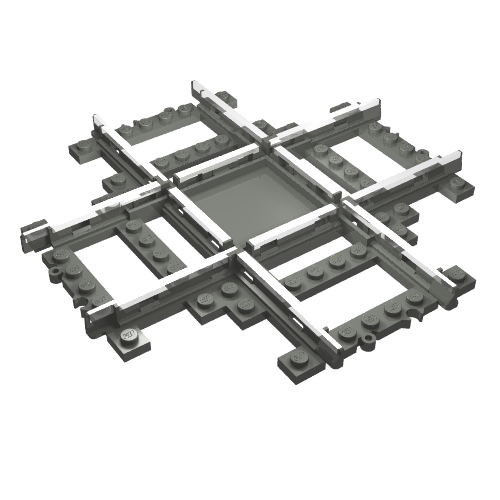 Lego Vehicle Track, Train, 9V Crossing / Dark Bluish Gray