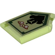 Tile Special 2 x 3 Pentagonal with Nexo Power Shield Print - Stone Stun / Trans-Bright Green