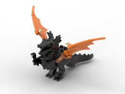 Black classic dragon with bigger wings