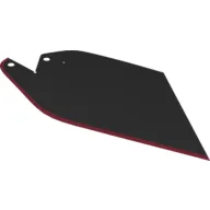 Large Figure Cape, Angled, 3 Holes, Dark Red Border Pattern / Black