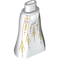 Lego Minidoll Hips and Full Length Skirt with Medium Lavender/Gold, Decorations / White