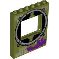 Lego Panel 1 x 6 x 6 with Window with Round Sewer Opening Outline Print