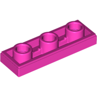 Lego Tile Special 1 x 3 Inverted with Center Hole / Dark Pink